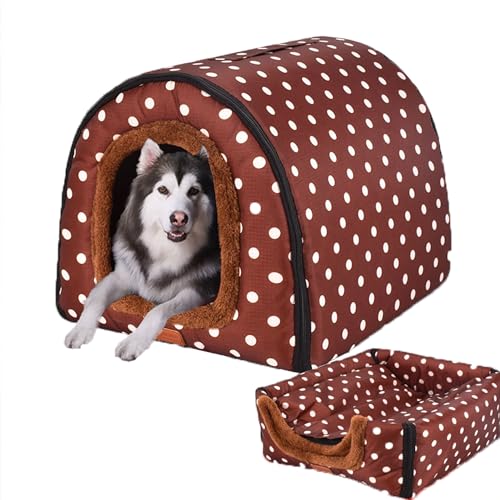 Hundebett Katzenbett, extra großes Hundehaus mit abnehmbarem Kissen, 2-in-1-Hundebett, Haustierbett mit rutschfester Unterseite, mittelgroßer Hundekorb, orthopädisches Kissen für Hund und Katze, 105 x von XIEMINLE