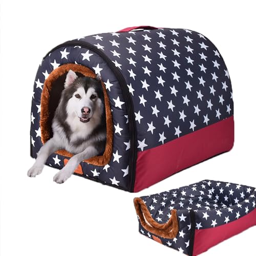 Hundebett Katzenbett, extra großes Hundehaus mit abnehmbarem Kissen, 2-in-1-Hundebett, Haustierbett mit rutschfester Unterseite, mittelgroßer Hundekorb, orthopädisches Kissen für Hund und Katze, 105 x von XIEMINLE