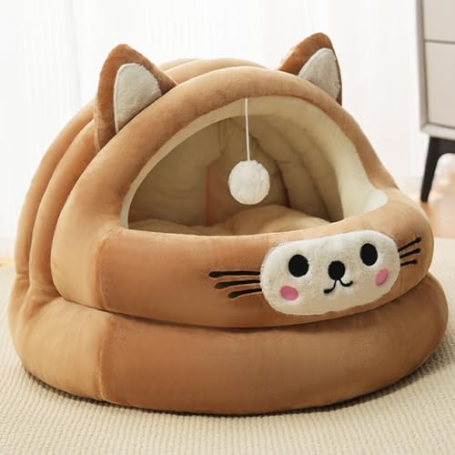 Hundebett für den Innenbereich, flauschige Haustierhöhle für Welpen und Kätzchen, niedliches Hundehaus, beruhigendes Haustierbett, warmes Welpennest, Plüsch-Katzenhöhle mit abnehmbarem, waschbarem Hundebett für den Innenbereich, flauschige Haustierhöhle für Welpen und Kätzchen, niedliches Hundehaus, beruhigendes Haustierbett, warmes Welpennest, Plüsch-Katzenhöhle mit abnehmbarem, waschbarem von XIEMINLE