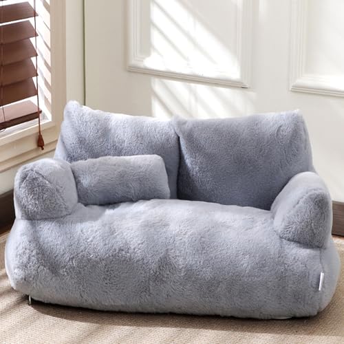 Katzen-Sofabett für den Innenbereich, Samt, gemütliches Kätzchen-Sofa, Haustierbett für Welpen, flauschige Hundesofa mit abnehmbarem, waschbarem Bezug und rutschfester Unterseite, 65 x 46 x 30 cm Katzen-Sofabett für den Innenbereich, Samt, gemütliches Kätzchen-Sofa, Haustierbett für Welpen, flauschige Hundesofa mit abnehmbarem, waschbarem Bezug und rutschfester Unterseite, 65 x 46 x 30 cm von XIEMINLE