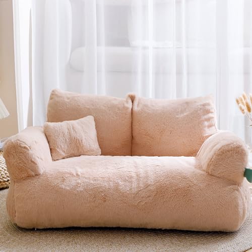 Katzen-Sofabett für den Innenbereich, Samt, gemütliches Kätzchen-Sofa, Haustierbett für Welpen, flauschige Hundesofa mit abnehmbarem, waschbarem Bezug und rutschfester Unterseite, 65 x 46 x 30 cm Katzen-Sofabett für den Innenbereich, Samt, gemütliches Kätzchen-Sofa, Haustierbett für Welpen, flauschige Hundesofa mit abnehmbarem, waschbarem Bezug und rutschfester Unterseite, 65 x 46 x 30 cm von XIEMINLE