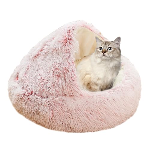 Katzenbett, Donut-Kuschelnest, Katzenhaus, Haustierkissen, Sofa mit rutschfester Unterseite, Plüsch-Kätzchenbett, Haustierbett für Indoor-Katzen, kleine Hunde, Katzenzelt, Katzenhöhle, Schlafbett, 65 von XIEMINLE