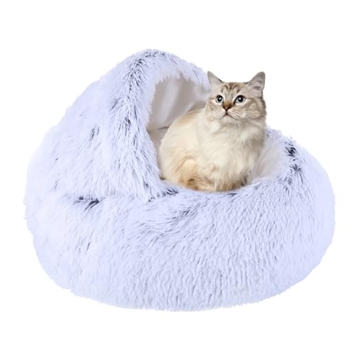 Katzenbett, Donut-Kuschelnest, Katzenhaus, Haustierkissen, Sofa mit rutschfester Unterseite, Plüsch-Kätzchenbett, Haustierbett für Indoor-Katzen, kleine Hunde, Katzenzelt, Katzenhöhle, Schlafbett, 40 von XIEMINLE