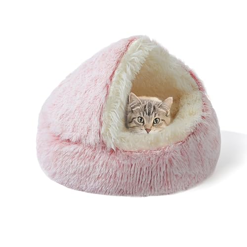 Katzenbett, Höhlen, flauschiges Katzenkissen mit Kapuze für den Innenbereich, Plüsch-Haustierhaus, gemütliches Haustier-Schlafhöhle, warmes Kätzchennest, Donut-beruhigendes Bett mit rutschfester Katzenbett, Höhlen, flauschiges Katzenkissen mit Kapuze für den Innenbereich, Plüsch-Haustierhaus, gemütliches Haustier-Schlafhöhle, warmes Kätzchennest, Donut-beruhigendes Bett mit rutschfester von XIEMINLE