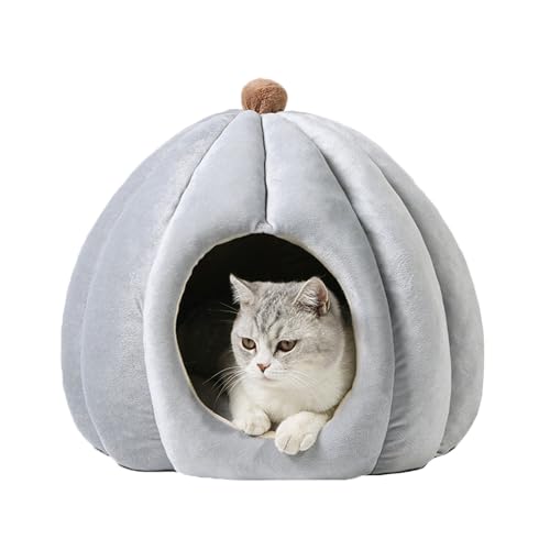 Katzenbett, Katzenbett, Katzenzelt, Katzenhöhle mit herausnehmbarem, waschbarem Kissen, Katzenhöhle mit rutschfester Unterseite für Katze/Kaninchen/Welpen/Kätzchen, 42 x 42 x 43 cm, Grau Katzenbett, Katzenbett, Katzenzelt, Katzenhöhle mit herausnehmbarem, waschbarem Kissen, Katzenhöhle mit rutschfester Unterseite für Katze/Kaninchen/Welpen/Kätzchen, 42 x 42 x 43 cm, Grau von XIEMINLE