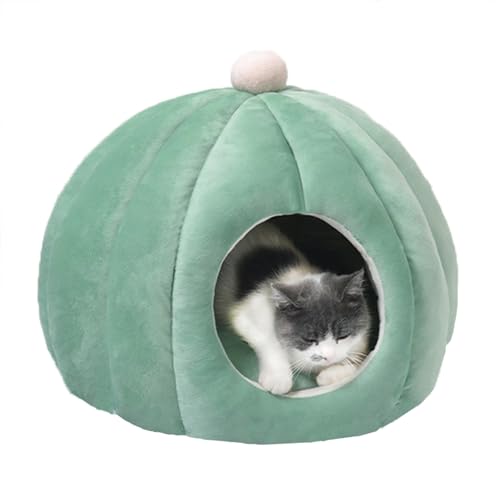 Katzenbett, Katzenbett, Katzenzelt, Katzenhöhle mit herausnehmbarem, waschbarem Kissen, Katzenhöhle mit rutschfester Unterseite für Katze/Kaninchen/Welpen/Kätzchen, 42 x 42 x 43 cm, Grün Katzenbett, Katzenbett, Katzenzelt, Katzenhöhle mit herausnehmbarem, waschbarem Kissen, Katzenhöhle mit rutschfester Unterseite für Katze/Kaninchen/Welpen/Kätzchen, 42 x 42 x 43 cm, Grün von XIEMINLE