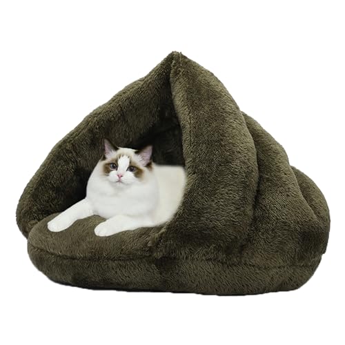 Katzenbett, Katzenhöhle, Haus, halb-geschlossenes Nest, Katzenkissen, beruhigende Katzen-Schlafhöhle, Haustiersofa für Katze, Welpen, Kätzchen, waschbares Haustierzelt, Haustierhaus, L: 50 cm, Grün Katzenbett, Katzenhöhle, Haus, halb-geschlossenes Nest, Katzenkissen, beruhigende Katzen-Schlafhöhle, Haustiersofa für Katze, Welpen, Kätzchen, waschbares Haustierzelt, Haustierhaus, L: 50 cm, Grün von XIEMINLE