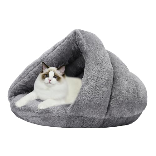 Katzenbett, Katzenhöhle, Haus, halb-geschlossenes Nest, Katzenkissen, beruhigende Katzen-Schlafhöhle, Haustiersofa für Katze, Welpen, Kätzchen, waschbares Haustierzelt, Haustierhaus, L: 50 cm, Grau Katzenbett, Katzenhöhle, Haus, halb-geschlossenes Nest, Katzenkissen, beruhigende Katzen-Schlafhöhle, Haustiersofa für Katze, Welpen, Kätzchen, waschbares Haustierzelt, Haustierhaus, L: 50 cm, Grau von XIEMINLE