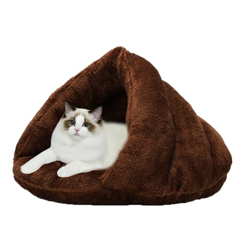 Katzenbett, Katzenhöhle, Haus, halb-geschlossenes Nest, Katzenkissen, beruhigende Katzen-Schlafhöhle, Haustiersofa für Katze, Welpen, Kätzchen, waschbares Haustierzelt, Haustierhaus, M: 45 cm, Kaffee Katzenbett, Katzenhöhle, Haus, halb-geschlossenes Nest, Katzenkissen, beruhigende Katzen-Schlafhöhle, Haustiersofa für Katze, Welpen, Kätzchen, waschbares Haustierzelt, Haustierhaus, M: 45 cm, Kaffee von XIEMINLE