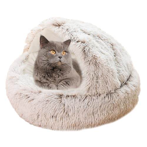 Katzenbett, Katzensofa, Katzenzelt, Bett, Haus, Katzenhöhle Schlafbett für kleine, mittelgroße Haustiere, rutschfestes Kätzchenbett, Katzennistbett, Donut-Haustierbett, Haustierkissen, Katzenkorb, 60 von XIEMINLE