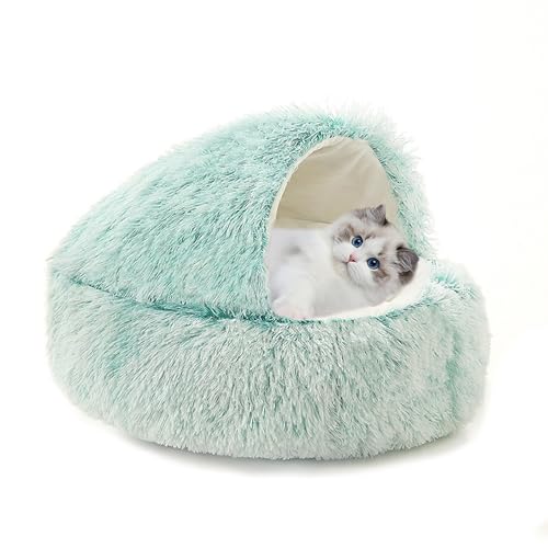 Katzenbett, flauschig, mit Kapuze, Katzenhöhle für den Innenbereich, Plüsch-Schlafbett, Höhle, maschinenwaschbar, Haustier-Schlafkissen, beruhigendes Kätzchennest mit rutschfester Unterseite (65 x 65 Katzenbett, flauschig, mit Kapuze, Katzenhöhle für den Innenbereich, Plüsch-Schlafbett, Höhle, maschinenwaschbar, Haustier-Schlafkissen, beruhigendes Kätzchennest mit rutschfester Unterseite (65 x 65 von XIEMINLE