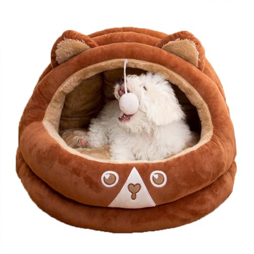 Katzenbett für Wohnungskatzen, waschbares Hundehöhle, warmes Kissen, halb geschlossenes Katzenhöhlen-Nest für Kätzchen/Katzen/kleine Hunde, Katzen-Schlafhöhle, Katzenzelt, Katzenhaus, 35 x 35 x 30 cm, Katzenbett für Wohnungskatzen, waschbares Hundehöhle, warmes Kissen, halb geschlossenes Katzenhöhlen-Nest für Kätzchen/Katzen/kleine Hunde, Katzen-Schlafhöhle, Katzenzelt, Katzenhaus, 35 x 35 x 30 cm, von XIEMINLE