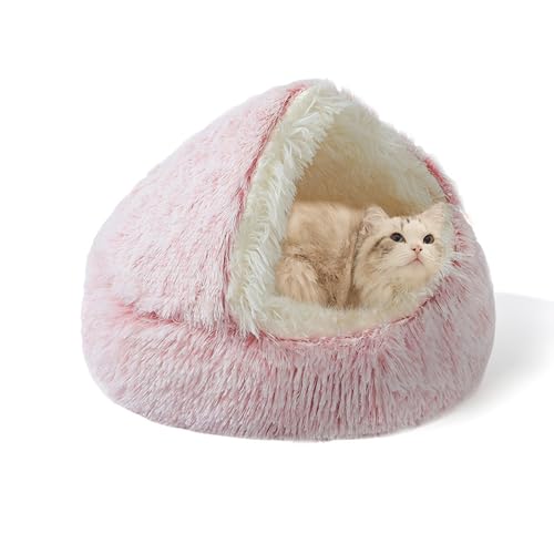 Katzenbett für den Innenbereich, mit Kapuze, Schlafhöhle, flauschig, Anti-Angst, gemütliches Kätzchenhaus, Donut-Kätzchennest, selbstwärmendes Haustierbett mit rutschfester Unterseite (40 x 40 x 20 cm Katzenbett für den Innenbereich, mit Kapuze, Schlafhöhle, flauschig, Anti-Angst, gemütliches Kätzchenhaus, Donut-Kätzchennest, selbstwärmendes Haustierbett mit rutschfester Unterseite (40 x 40 x 20 cm von XIEMINLE