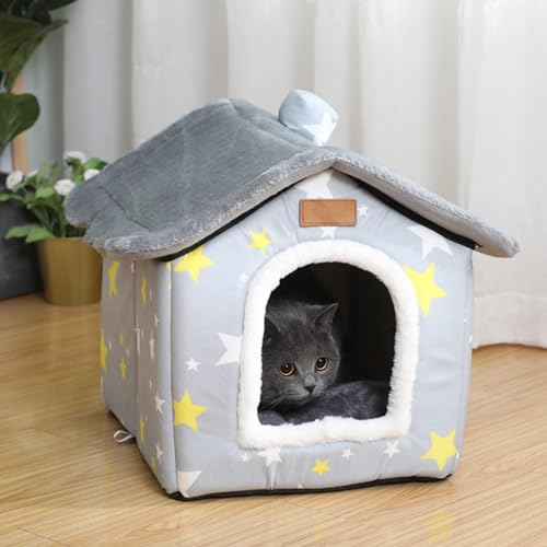 Katzenhäuser, Katzenzelt, warmes Katzenbett, Haustierhaus mit abnehmbarem Kissen, Katzen-Schlafhöhle, Katzenkorb, beruhigendes Katzennest, Haustiersofa für Katze, Welpen, Kätzchen, 40 x 32 x 35 cm, Katzenhäuser, Katzenzelt, warmes Katzenbett, Haustierhaus mit abnehmbarem Kissen, Katzen-Schlafhöhle, Katzenkorb, beruhigendes Katzennest, Haustiersofa für Katze, Welpen, Kätzchen, 40 x 32 x 35 cm, von XIEMINLE