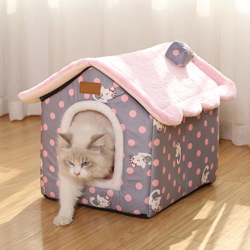 Katzenhäuser, Katzenzelt, warmes Katzenbett, Haustierhaus mit abnehmbarem Kissen, Katzen-Schlafhöhle, Katzenkorb, beruhigendes Katzennest, Haustiersofa für Katze, Welpen, Kätzchen, 46 x 37 x 40 cm, Katzenhäuser, Katzenzelt, warmes Katzenbett, Haustierhaus mit abnehmbarem Kissen, Katzen-Schlafhöhle, Katzenkorb, beruhigendes Katzennest, Haustiersofa für Katze, Welpen, Kätzchen, 46 x 37 x 40 cm, von XIEMINLE