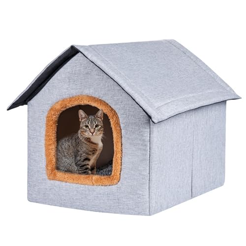 Katzenhaus Katzenhaus Katzenhaus Katzenhöhle Bett mit warmem Kissen, waschbares Katzen- und Hundebett, Haustierhaus für Winter, Katzenzelt Katzenmatte für Haustiere Katzen Hunde, 38 x 32 x 38 cm, von XIEMINLE