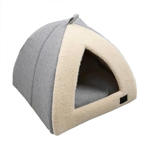 Katzenhöhle Bett Katzenhaus, beruhigendes Kätzchenbett mit abnehmbarem Kissen, Katzenhöhle Nest Katzenkorb, dreieckiges Haustierhaus, Zelthöhle für Katzen und Welpen oder Kaninchen, 36 x 36 x 32 cm, Katzenhöhle Bett Katzenhaus, beruhigendes Kätzchenbett mit abnehmbarem Kissen, Katzenhöhle Nest Katzenkorb, dreieckiges Haustierhaus, Zelthöhle für Katzen und Welpen oder Kaninchen, 36 x 36 x 32 cm, von XIEMINLE