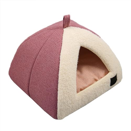 Katzenhöhle Bett Katzenhaus, beruhigendes Kätzchenbett mit abnehmbarem Kissen, Katzenhöhle Nest Katzenkorb, dreieckiges Haustierhaus, Zelthöhle für Katzen und Welpen oder Kaninchen, 42 x 42 x 36 cm, Katzenhöhle Bett Katzenhaus, beruhigendes Kätzchenbett mit abnehmbarem Kissen, Katzenhöhle Nest Katzenkorb, dreieckiges Haustierhaus, Zelthöhle für Katzen und Welpen oder Kaninchen, 42 x 42 x 36 cm, von XIEMINLE