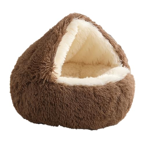 Katzenhöhlen für den Innenbereich, Plüsch-Katzenbett, Schlafhöhle für Kätzchen, weiche Katzenhäuser, gemütliches Haustierzelt, warmer Unterschlupf für Haustiere, mit Kapuze und rutschfester Unterseite Katzenhöhlen für den Innenbereich, Plüsch-Katzenbett, Schlafhöhle für Kätzchen, weiche Katzenhäuser, gemütliches Haustierzelt, warmer Unterschlupf für Haustiere, mit Kapuze und rutschfester Unterseite von XIEMINLE