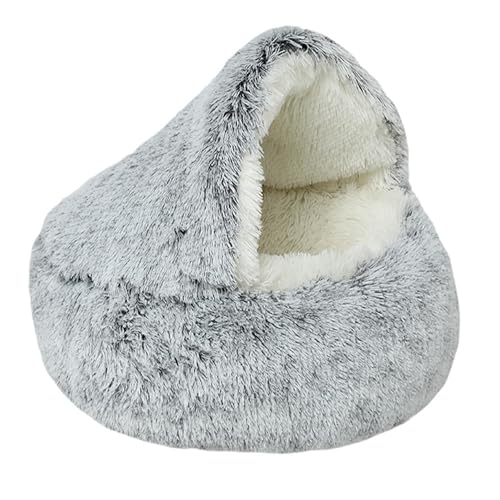 Katzenhöhlen für den Innenbereich, Plüsch-Katzenbett, Schlafhöhle für Kätzchen, weiche Katzenhäuser, gemütliches Haustierzelt, warmer Unterschlupf für Haustiere, mit Kapuze und rutschfester Unterseite Katzenhöhlen für den Innenbereich, Plüsch-Katzenbett, Schlafhöhle für Kätzchen, weiche Katzenhäuser, gemütliches Haustierzelt, warmer Unterschlupf für Haustiere, mit Kapuze und rutschfester Unterseite von XIEMINLE