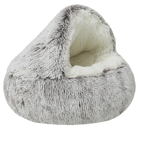 Katzenhöhlen für den Innenbereich, Plüsch-Katzenbett, Schlafhöhle für Kätzchen, weiche Katzenhäuser, gemütliches Haustierzelt, warmer Unterschlupf für Haustiere, mit Kapuze und rutschfester Unterseite Katzenhöhlen für den Innenbereich, Plüsch-Katzenbett, Schlafhöhle für Kätzchen, weiche Katzenhäuser, gemütliches Haustierzelt, warmer Unterschlupf für Haustiere, mit Kapuze und rutschfester Unterseite von XIEMINLE