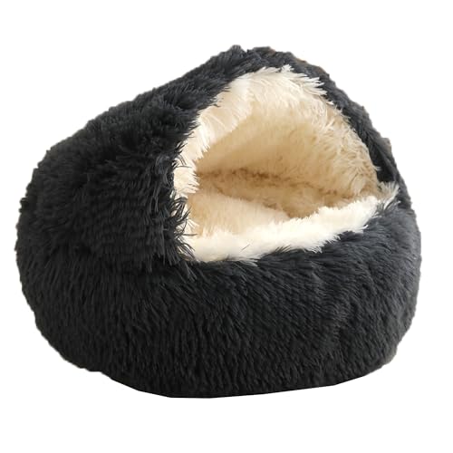 Katzenhöhlen für den Innenbereich, Plüsch-Katzenbett, Schlafhöhle für Kätzchen, weiche Katzenhäuser, gemütliches Haustierzelt, warmer Unterschlupf für Haustiere, mit Kapuze und rutschfester Unterseite Katzenhöhlen für den Innenbereich, Plüsch-Katzenbett, Schlafhöhle für Kätzchen, weiche Katzenhäuser, gemütliches Haustierzelt, warmer Unterschlupf für Haustiere, mit Kapuze und rutschfester Unterseite von XIEMINLE