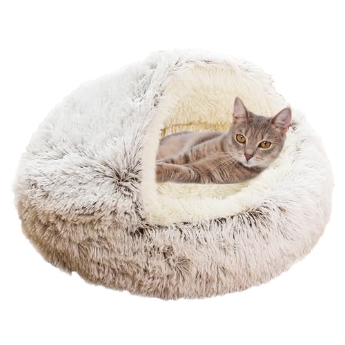 Katzensofa, beruhigendes Bett, Plüsch-Katzenbett, Haus für Haustiere, Katzen und Hunde, Katzenzeltkissen, Anti-Angst-Kätzchenbett, Katzenhaus, Donut-Katzennest mit rutschfester Unterseite, 65 cm, von XIEMINLE