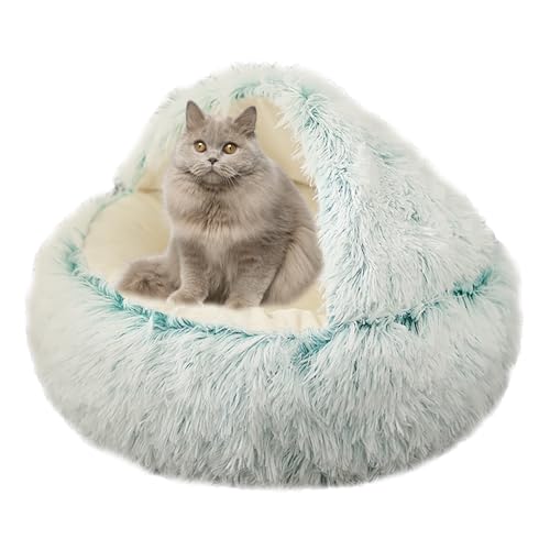 Plüsch Donut Katzenbett Haus, Katze Beruhigendes Bett Haustierkissen, rutschfestes Katzenzeltkissen Kätzchen Welpe Haustierbett, Katzennest Katzenhöhle Schlafbett Katzensofa waschbar, 40 cm, Grün 2 Plüsch Donut Katzenbett Haus, Katze Beruhigendes Bett Haustierkissen, rutschfestes Katzenzeltkissen Kätzchen Welpe Haustierbett, Katzennest Katzenhöhle Schlafbett Katzensofa waschbar, 40 cm, Grün 2 von XIEMINLE