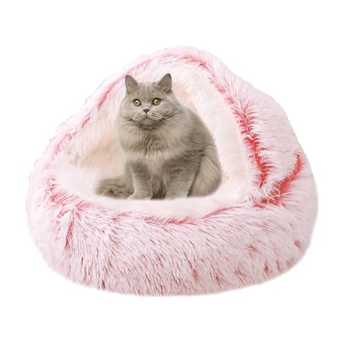 Plüsch Donut Katzenbett Haus, Katze Beruhigendes Bett Haustierkissen, rutschfestes Katzenzeltkissen Kätzchen Welpe Haustierbett, Katzennest Katzenhöhle Schlafbett Katzensofa waschbar, 60 cm, Rosa 1 Plüsch Donut Katzenbett Haus, Katze Beruhigendes Bett Haustierkissen, rutschfestes Katzenzeltkissen Kätzchen Welpe Haustierbett, Katzennest Katzenhöhle Schlafbett Katzensofa waschbar, 60 cm, Rosa 1 von XIEMINLE