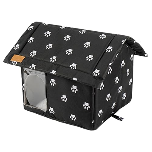 Streunendes Katzen-Unterschlupf, wasserdichte Katzenhäuser für Outdoor-Katzen, Katzenzelt, Katzennest, Katzenbett, Katzenhöhle, Bett für Katze/Hund/Kaninchen/Welpen/Kätzchen, 34 x 30 x 35 cm, Schwarz Streunendes Katzen-Unterschlupf, wasserdichte Katzenhäuser für Outdoor-Katzen, Katzenzelt, Katzennest, Katzenbett, Katzenhöhle, Bett für Katze/Hund/Kaninchen/Welpen/Kätzchen, 34 x 30 x 35 cm, Schwarz von XIEMINLE