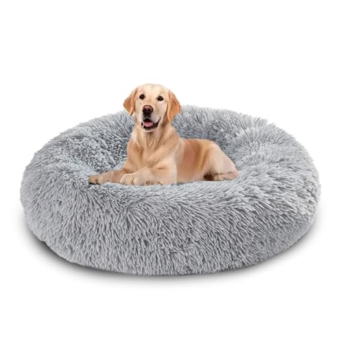 XIEMINLE Beruhigendes Donut-Hundebett und Katzenbett für den Innenbereich, warmes, gemütliches Haustierkissen, weiche Haustiermatte, waschbarer Welpenkorb mit rutschfester Unterseite, für kleine XIEMINLE Beruhigendes Donut-Hundebett und Katzenbett für den Innenbereich, warmes, gemütliches Haustierkissen, weiche Haustiermatte, waschbarer Welpenkorb mit rutschfester Unterseite, für kleine von XIEMINLE