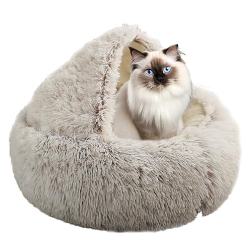 XIEMINLE Beruhigendes Haustierbett, Plüsch-Katzenkissen, Korb, Donut-Katzenbett, waschbar, rutschfest, Kätzchen, Welpen, Haustierbett, Haustierkissen, Sofa, Katzenzelt für kleine, mittelgroße und XIEMINLE Beruhigendes Haustierbett, Plüsch-Katzenkissen, Korb, Donut-Katzenbett, waschbar, rutschfest, Kätzchen, Welpen, Haustierbett, Haustierkissen, Sofa, Katzenzelt für kleine, mittelgroße und von XIEMINLE