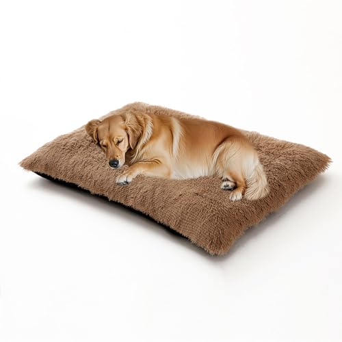 XIEMINLE Beruhigendes Hundebett, flauschig, Anti-Angst, Hundekissen für Kiste, waschbar, Plüsch-Matratze, warm, Welpenunterlage, weich, gemütlich, Haustiermatte, Betten mit rutschfester Unterseite (65 von XIEMINLE