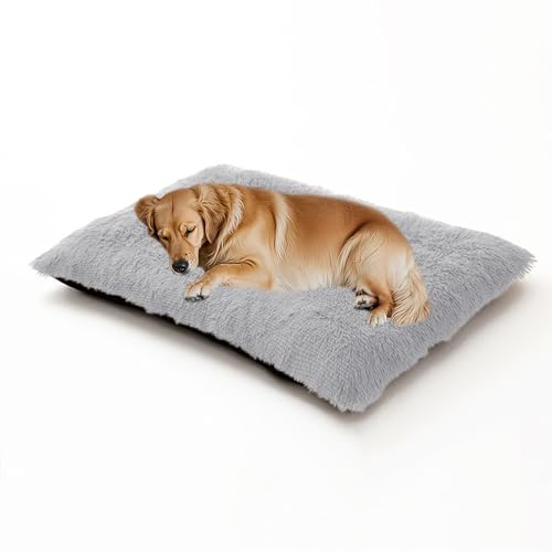 XIEMINLE Beruhigendes Hundebett, flauschig, Anti-Angst, Hundekissen für Kiste, waschbar, Plüsch-Matratze, warm, Welpenunterlage, weich, gemütlich, Haustiermatte, Betten mit rutschfester Unterseite (65 von XIEMINLE