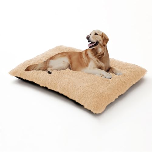 XIEMINLE Beruhigendes Hundebett, warme Hundematte für Kiste, flauschig, Anti-Angst-Matratze, waschbar, Haustierkäfigkissen, Plüsch-Katzenkissen, weiche Welpenunterlage mit rutschfester Unterseite, 100 von XIEMINLE