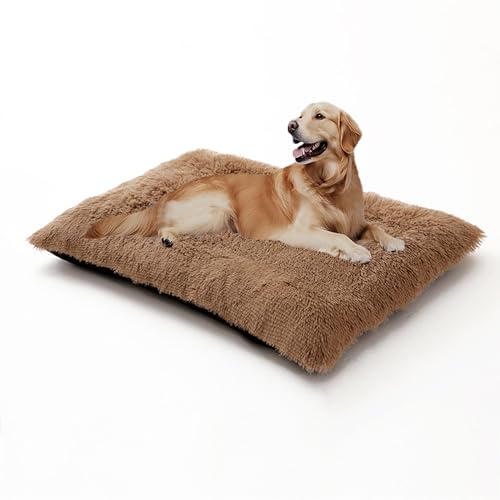 XIEMINLE Beruhigendes Hundebett, warme Hundematte für Kiste, flauschig, Anti-Angst-Matratze, waschbar, Haustierkäfigkissen, Plüsch-Katzenkissen, weiche Welpenunterlage mit rutschfester Unterseite (100 von XIEMINLE