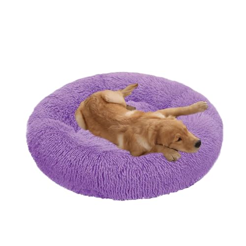 XIEMINLE Beruhigendes Hundebett für mittelgroße und große Hunde, flauschig, kuschelig, Haustierbett, Plüschkissen, maschinenwaschbar, Welpennest, warme Welpenmatte mit rutschfester Unterseite, 140 cm von XIEMINLE