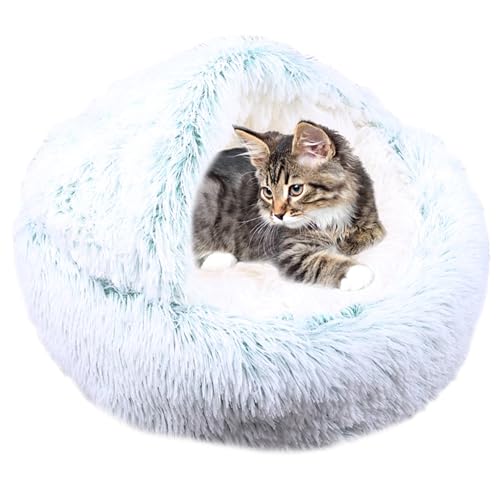 XIEMINLE Beruhigendes Katzenbett, Haustierkissen, Sofa, Anti-Angst, Katzensofa, waschbares Katzennest, Donut-Kuschelnest, Katzenkissen, Katzenbett Haus für Kätzchen und Welpen, 65 cm, Grün von XIEMINLE