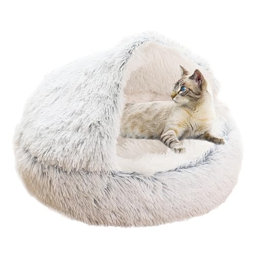 XIEMINLE Beruhigendes Katzenbett, Katzensofa, rutschfestes Katzenhaus für Indoor-Katzen, kleiner Hund, waschbares Katzenzelt, Katzenkissen, Plüsch-Haustierbett, Katzenkissen, Korb, Katze, von XIEMINLE