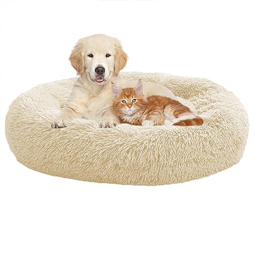 XIEMINLE Cozy Pet Hundebett Beruhigendes Haustierbett, Anti-Angstzustände Hundesofa Bett mit rutschfester Unterseite, warmes Plüsch-Hundekissen, Korb, Kätzchenbett, Katze, Haustierkissen, großes von XIEMINLE