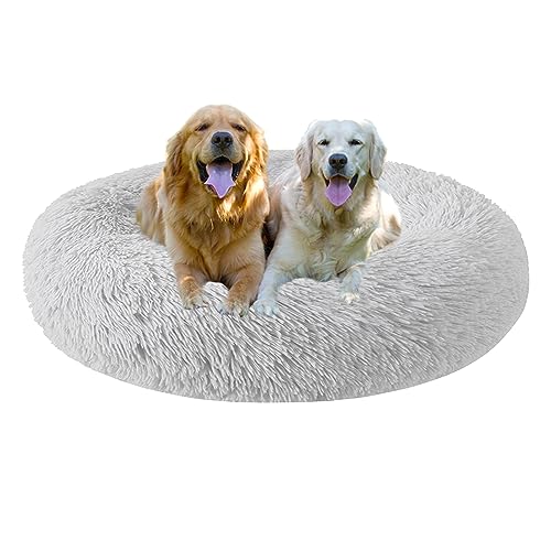 XIEMINLE Donut Cuddler Haustierbett, Hundesofa, beruhigendes Hundebett, waschbar, selbstwärmendes Katzenbett, Donut, rundes Plüsch-Hundebett mit rutschfester Unterseite für große, mittelgroße und XIEMINLE Donut Cuddler Haustierbett, Hundesofa, beruhigendes Hundebett, waschbar, selbstwärmendes Katzenbett, Donut, rundes Plüsch-Hundebett mit rutschfester Unterseite für große, mittelgroße und von XIEMINLE