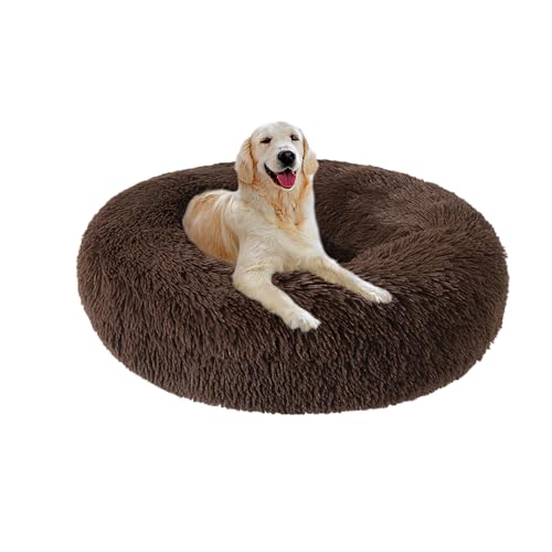 XIEMINLE Donut-Hundebett, Plüsch, wärmendes Haustierbett, flauschig, Anti-Angst, rundes Haustierkissen, maschinenwaschbar, Welpenmatratze, beruhigendes Welpennest mit rutschfester Unterseite, 150 cm XIEMINLE Donut-Hundebett, Plüsch, wärmendes Haustierbett, flauschig, Anti-Angst, rundes Haustierkissen, maschinenwaschbar, Welpenmatratze, beruhigendes Welpennest mit rutschfester Unterseite, 150 cm von XIEMINLE
