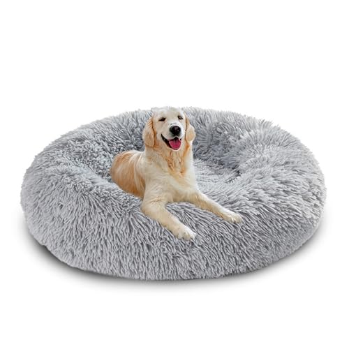 XIEMINLE Donut-Hundebett, Plüsch, wärmendes Haustierbett, flauschig, Anti-Angst, rundes Haustierkissen, maschinenwaschbar, Welpenmatratze, beruhigendes Welpennest mit rutschfester Unterseite (150 cm XIEMINLE Donut-Hundebett, Plüsch, wärmendes Haustierbett, flauschig, Anti-Angst, rundes Haustierkissen, maschinenwaschbar, Welpenmatratze, beruhigendes Welpennest mit rutschfester Unterseite (150 cm von XIEMINLE