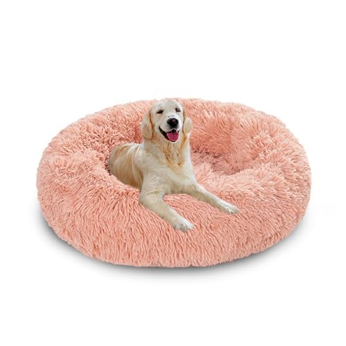 XIEMINLE Donut-Hundebett, Plüsch, wärmendes Haustierbett, flauschig, Anti-Angst, rundes Haustierkissen, maschinenwaschbar, Welpenmatratze, beruhigendes Welpennest mit rutschfester Unterseite (90 cm XIEMINLE Donut-Hundebett, Plüsch, wärmendes Haustierbett, flauschig, Anti-Angst, rundes Haustierkissen, maschinenwaschbar, Welpenmatratze, beruhigendes Welpennest mit rutschfester Unterseite (90 cm von XIEMINLE