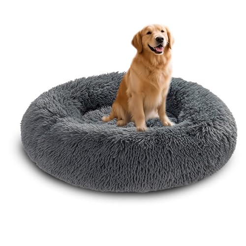 XIEMINLE Donut-Hundebett, rund, wärmend, flauschig, Anti-Angst, Haustiernest für mittelgroße und große Hunde, maschinenwaschbar, Welpenkissen, beruhigende Welpenmatratze mit rutschfester Unterseite XIEMINLE Donut-Hundebett, rund, wärmend, flauschig, Anti-Angst, Haustiernest für mittelgroße und große Hunde, maschinenwaschbar, Welpenkissen, beruhigende Welpenmatratze mit rutschfester Unterseite von XIEMINLE