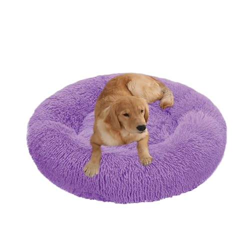 XIEMINLE Donut-Hundebett aus Plüsch, beruhigend, Anti-Angst, rundes orthopädisches Haustierkissen, warme Hundematte, waschbar, Welpenmatratze, großer Welpenkorb mit rutschfester Unterseite (110 cm XIEMINLE Donut-Hundebett aus Plüsch, beruhigend, Anti-Angst, rundes orthopädisches Haustierkissen, warme Hundematte, waschbar, Welpenmatratze, großer Welpenkorb mit rutschfester Unterseite (110 cm von XIEMINLE