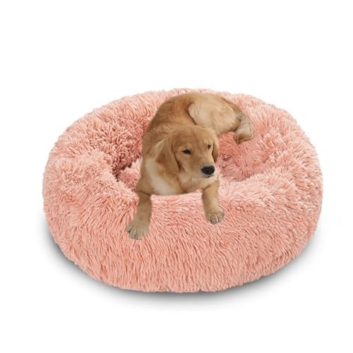 XIEMINLE Donut-Hundebett aus Plüsch, beruhigend, Anti-Angst, rundes orthopädisches Haustierkissen, warme Hundematte, waschbar, Welpenmatratze, großer Welpenkorb mit rutschfester Unterseite (120 cm XIEMINLE Donut-Hundebett aus Plüsch, beruhigend, Anti-Angst, rundes orthopädisches Haustierkissen, warme Hundematte, waschbar, Welpenmatratze, großer Welpenkorb mit rutschfester Unterseite (120 cm von XIEMINLE