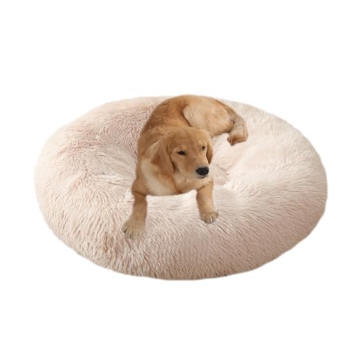 XIEMINLE Donut-Hundebett aus Plüsch, beruhigend, Anti-Angst, rundes orthopädisches Haustierkissen, warme Hundematte, waschbar, Welpenmatratze, großer Welpenkorb mit rutschfester Unterseite (140 cm XIEMINLE Donut-Hundebett aus Plüsch, beruhigend, Anti-Angst, rundes orthopädisches Haustierkissen, warme Hundematte, waschbar, Welpenmatratze, großer Welpenkorb mit rutschfester Unterseite (140 cm von XIEMINLE