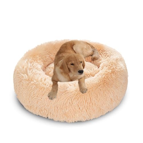 XIEMINLE Donut-Hundebett aus Plüsch, beruhigend, Anti-Angst, rundes orthopädisches Haustierkissen, warme Hundematte, waschbar, Welpenmatratze, großer Welpenkorb mit rutschfester Unterseite (150 cm XIEMINLE Donut-Hundebett aus Plüsch, beruhigend, Anti-Angst, rundes orthopädisches Haustierkissen, warme Hundematte, waschbar, Welpenmatratze, großer Welpenkorb mit rutschfester Unterseite (150 cm von XIEMINLE