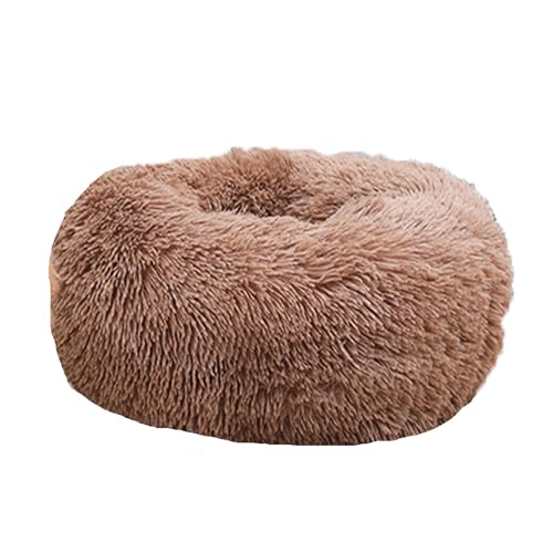 XIEMINLE Donut-Hundebett für den Innenbereich, flauschig, Anti-Angst-Haustier-Sofa, rundes Hundekissen, Plüsch, Kuschelnest, warme Haustiermatte für Welpen und Kätzchen, mit rutschfester Unterseite von XIEMINLE